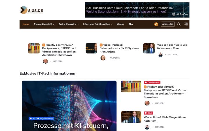 Screenshot of sigs.de