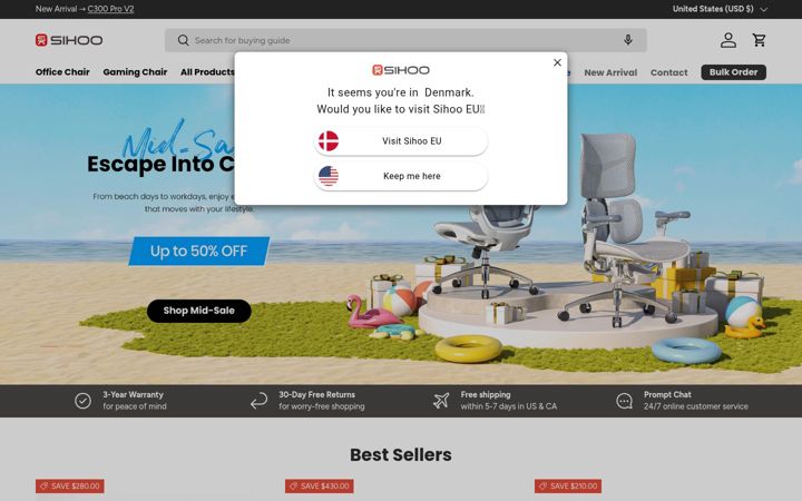 Screenshot of sihoooffice.com