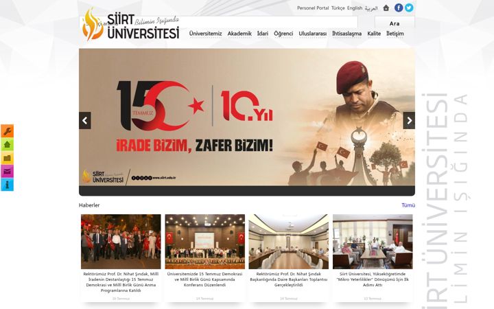 Screenshot of siirt.edu.tr