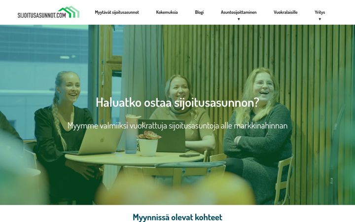 Екранна снимка на sijoitusasunnot.com