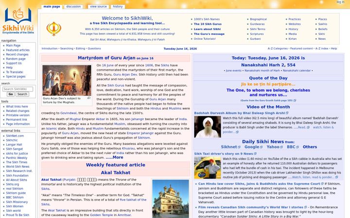 Screenshot of sikhiwiki.org