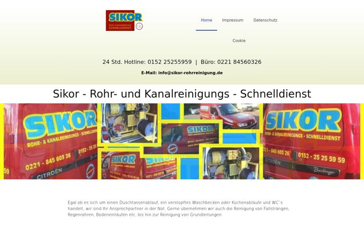 Screenshot van sikor-rohrreinigung.de