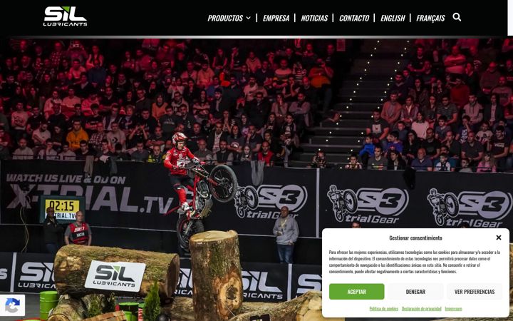 Screenshot of sil-lubricants.com