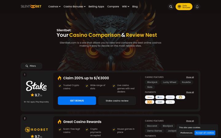 Screenshot of silentbet.com