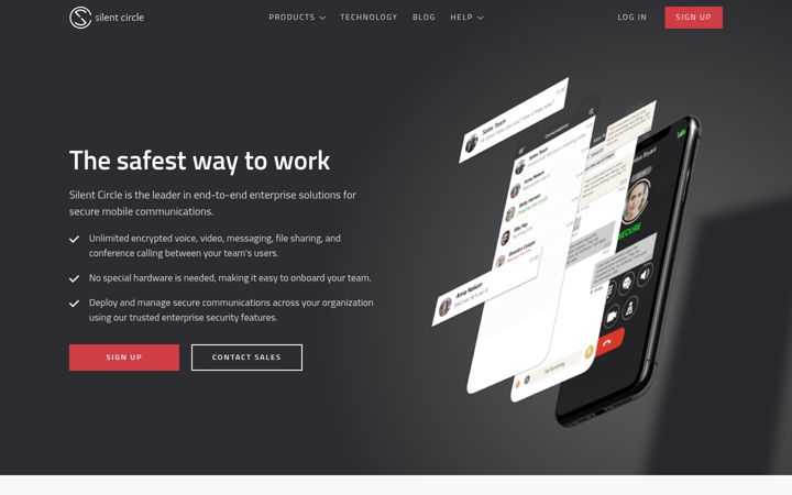 Screenshot of silentcircle.com