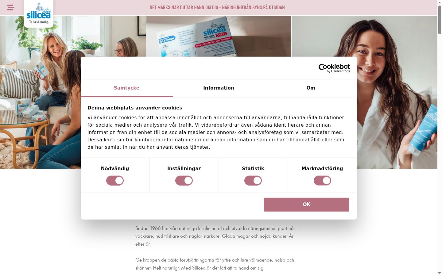 Screenshot des Einwilligungsbanners vor jeglicher Interaktion