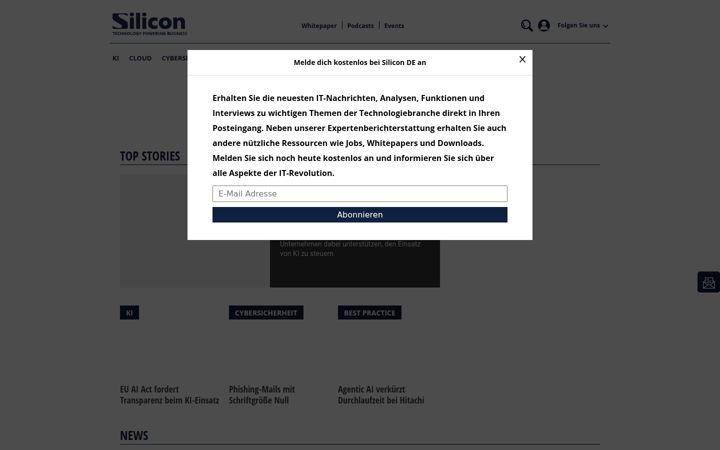 Screenshot of silicon.de
