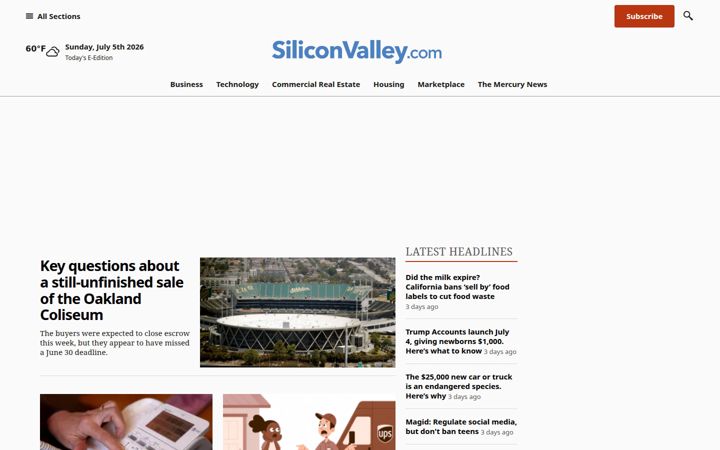 Screenshot van siliconvalley.com