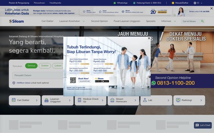 Screenshot of siloamhospitals.com