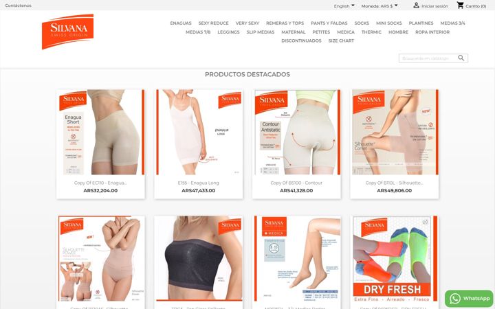 Screenshot of silvanaonline.com.ar