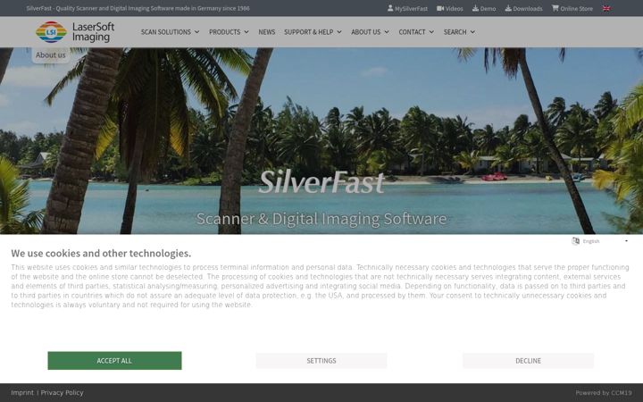 Screenshot of silverfast.com
