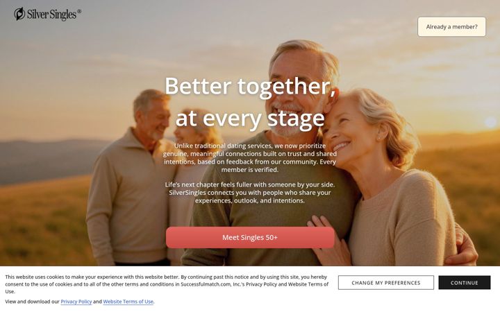 Screenshot of silversingles.com