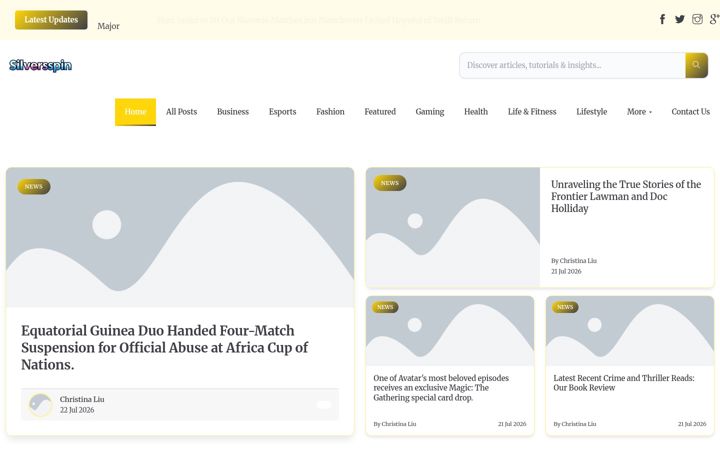 Screenshot of silverspindaily.nl