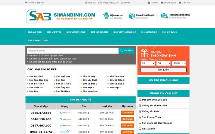 Screenshot of simanbinh.com