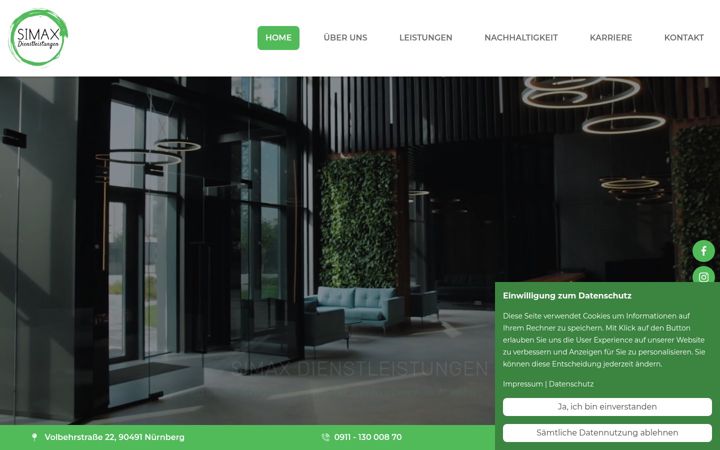 Screenshot von simax-dienstleistungen.de