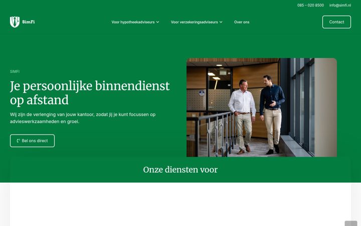 Skærmbillede af simfi.nl