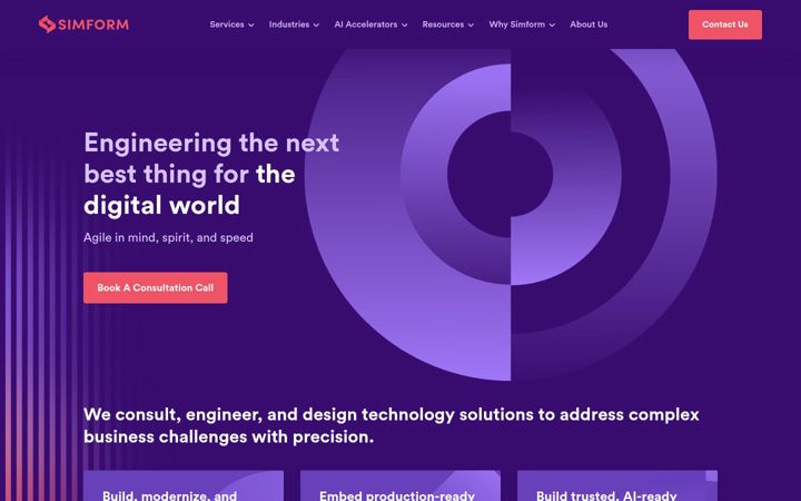 Posnetek zaslona simform.com