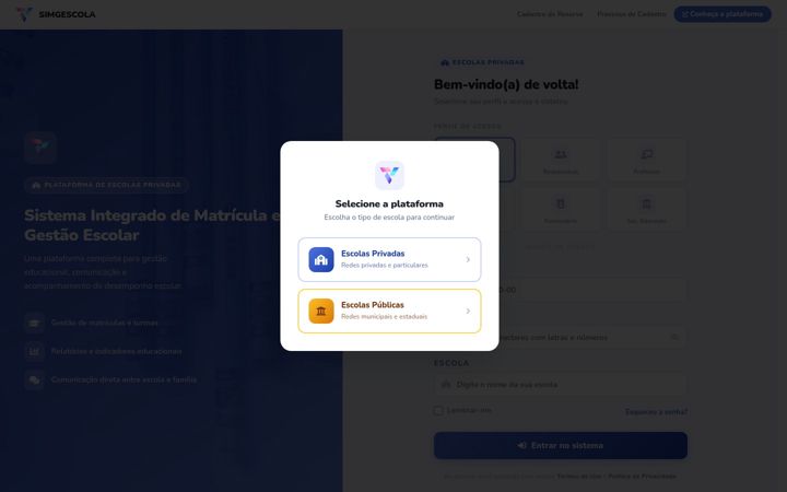 Screenshot of simgescola.com.br
