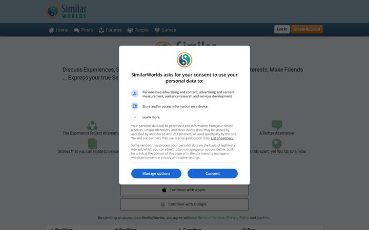 Screenshot of similarworlds.com