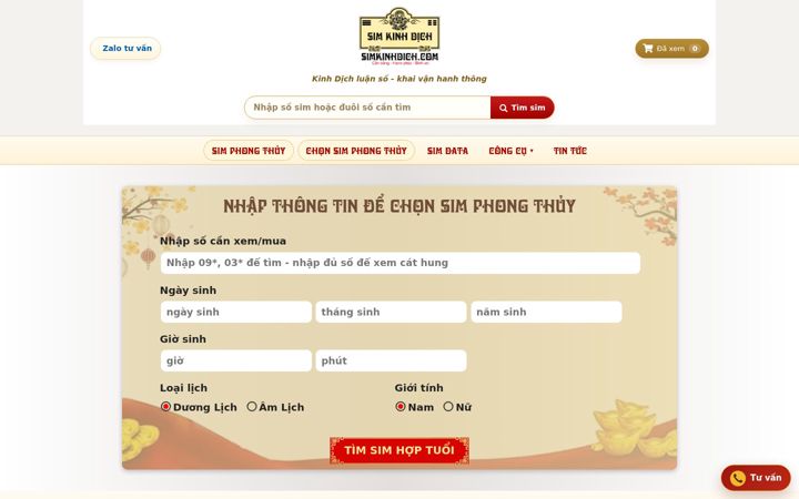 Screenshot of simkinhdich.com