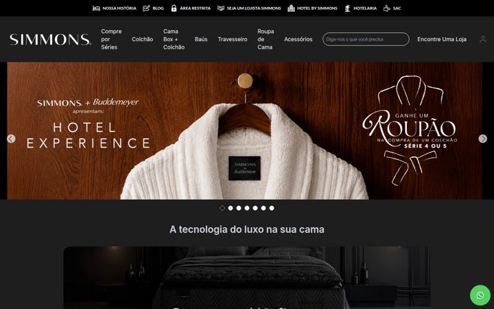 Screenshot of simmons.com.br