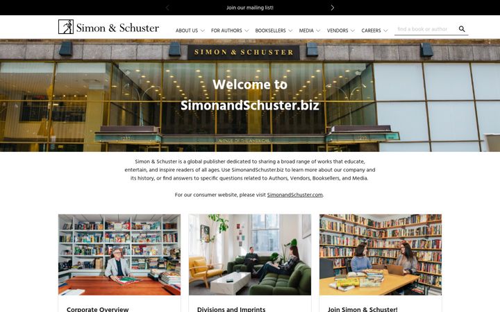 Screenshot of simonandschuster.biz