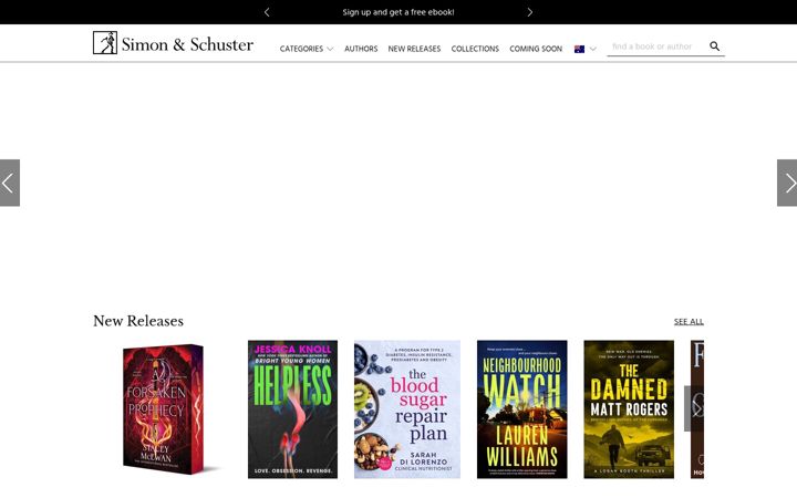 Screenshot of simonandschuster.com.au
