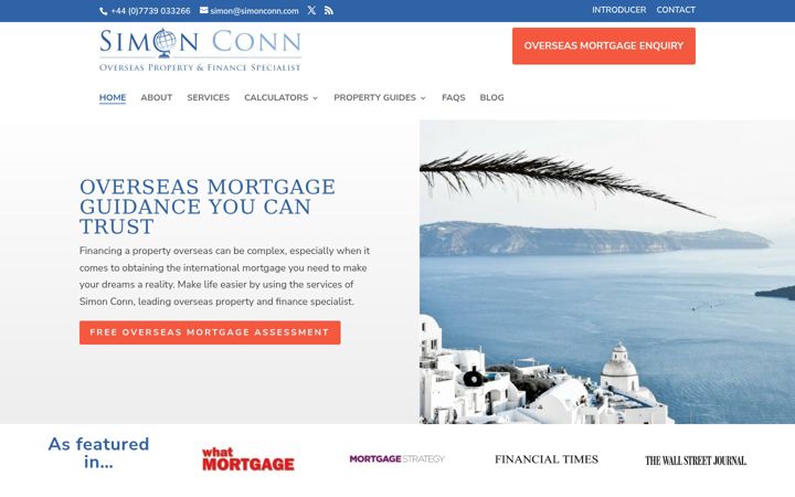 Skärmbild av simonconn.com