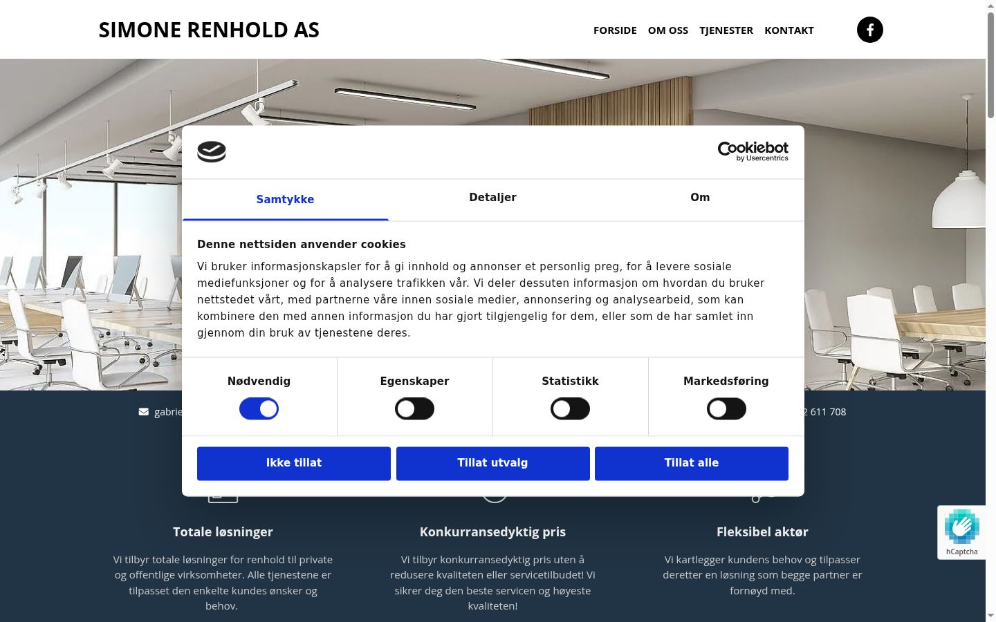 Screenshot del banner di consenso mostrato prima di qualsiasi interazione