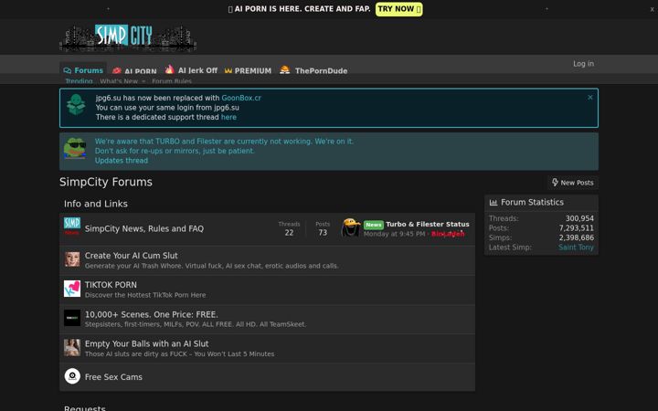 Screenshot von simpcity.cr