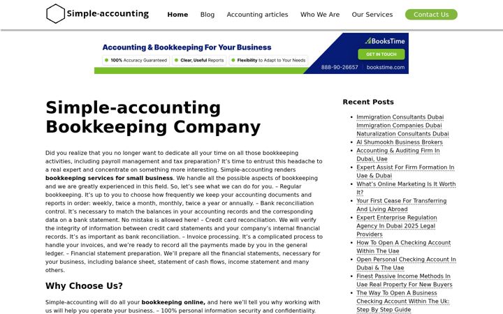 Skjámynd af simple-accounting.org