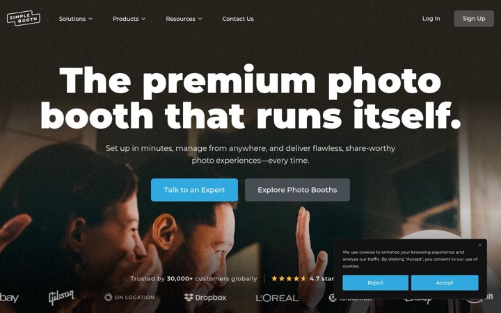 Screenshot of simplebooth.com