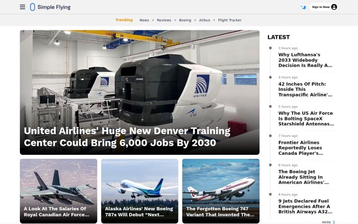 Zrzut ekranu simpleflying.com