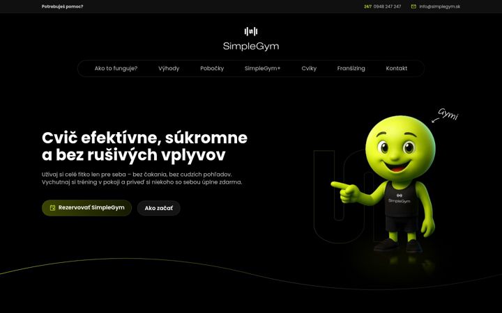 Screenshot of simplegym.sk
