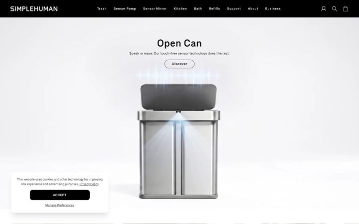 Screenshot of simplehuman.com