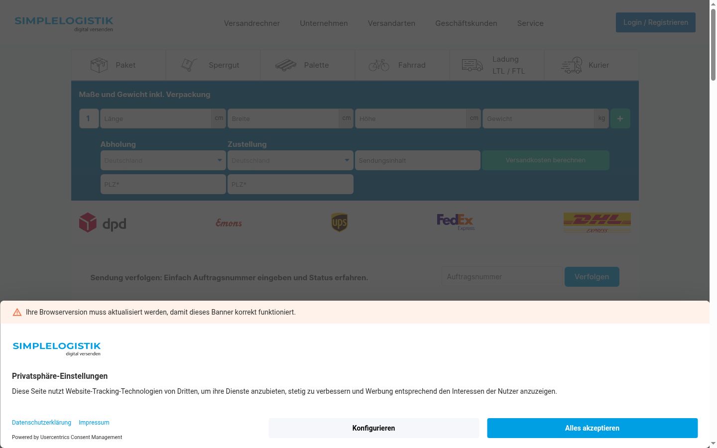Capture d'écran de la bannière de consentement affichée avant toute interaction