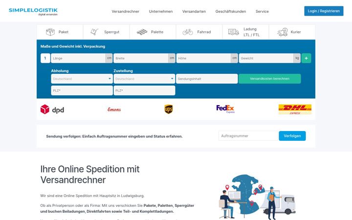 Screenshot of simplelogistik.de