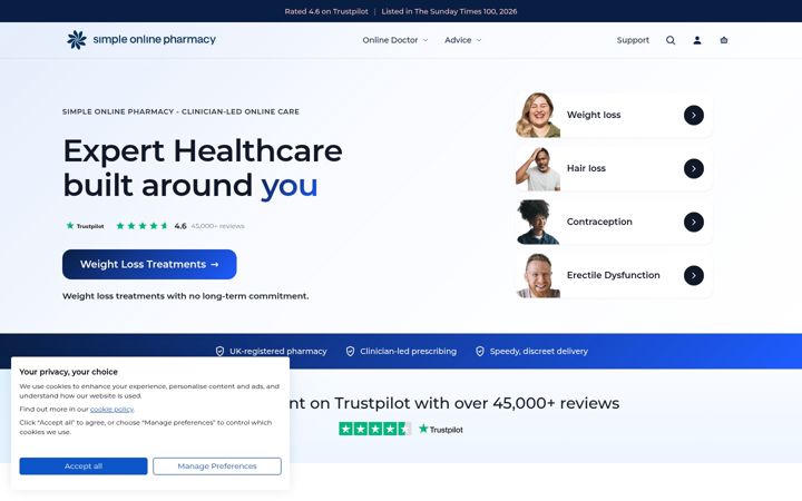 Ekrānuzņēmums no simpleonlinepharmacy.co.uk