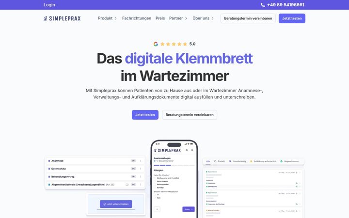 Screenshot of simpleprax.com