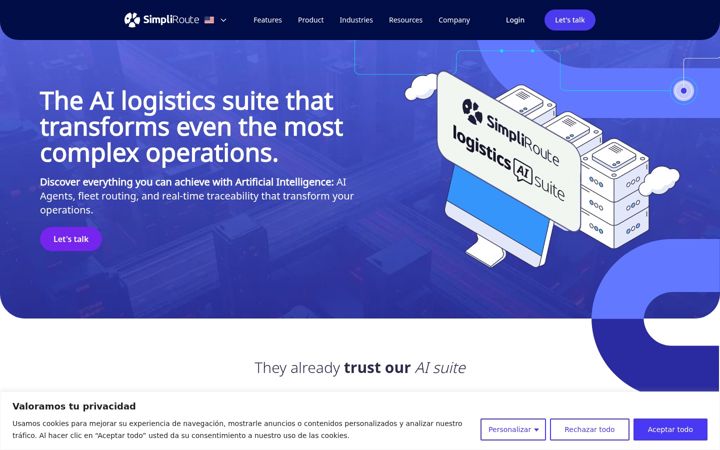 Screenshot of simpliroute.com