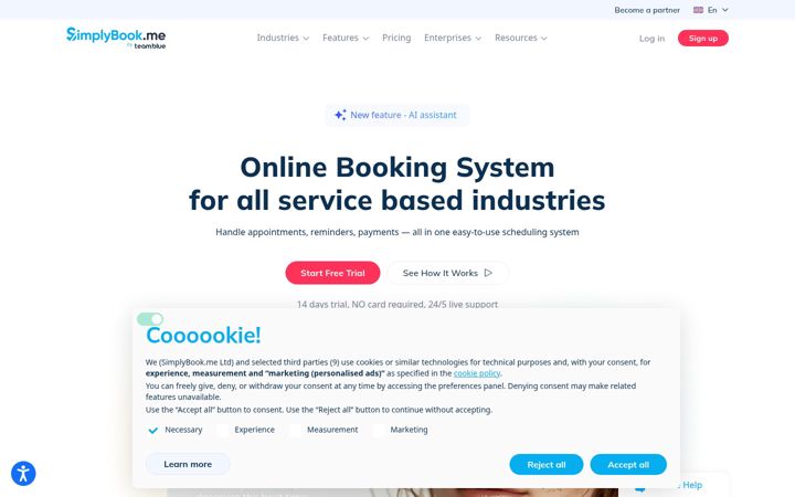 Zrzut ekranu simplybook.me