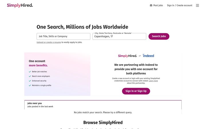 Screenshot of simplyhired.com.au