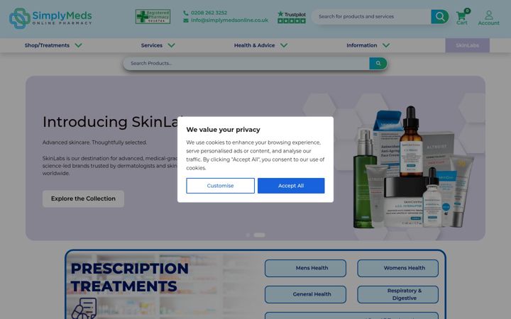 Screenshot of simplymedsonline.co.uk