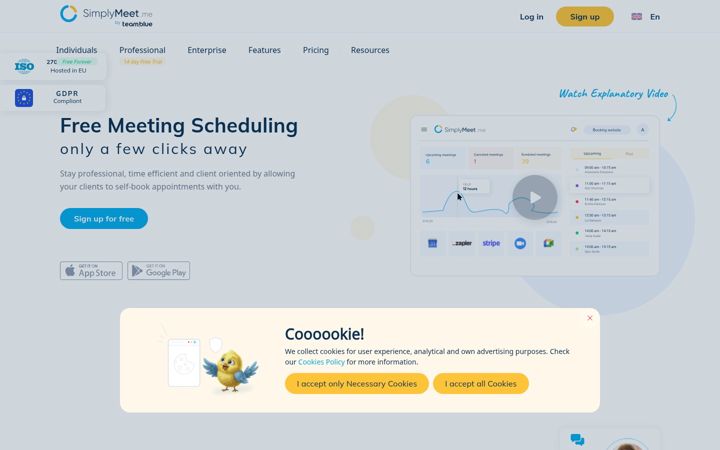 Screenshot of simplymeet.me