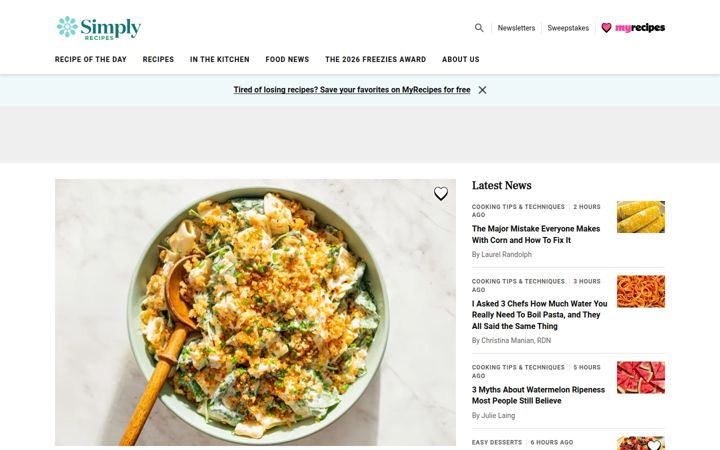 Skjermbilde av simplyrecipes.com