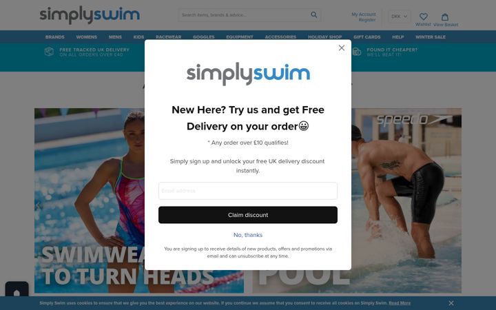 Skærmbillede af simplyswim.com