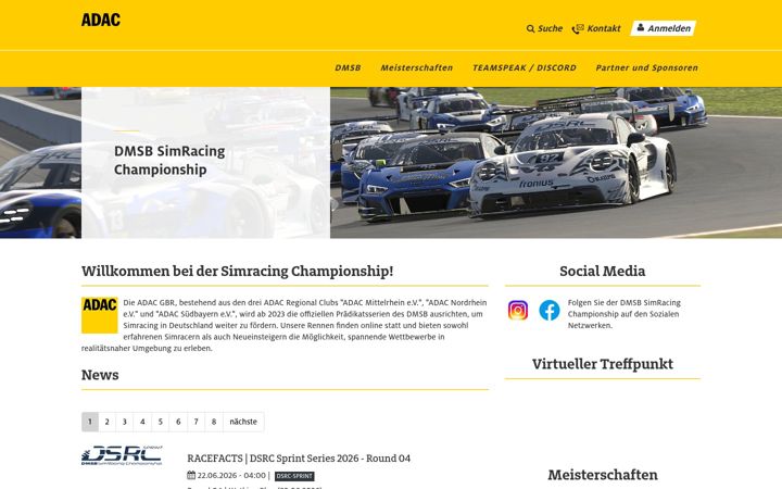 Skjámynd af simracing-championship.de