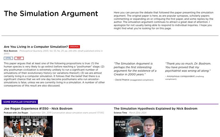 Screenshot of simulation-argument.com