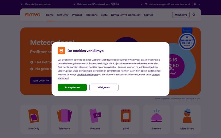 Zrzut ekranu simyo.nl