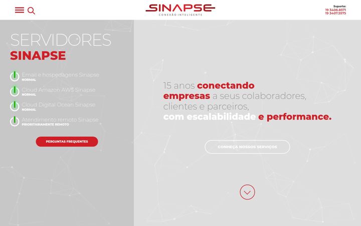 Screenshot of sinapseredes.com.br